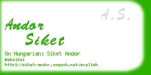 andor siket business card